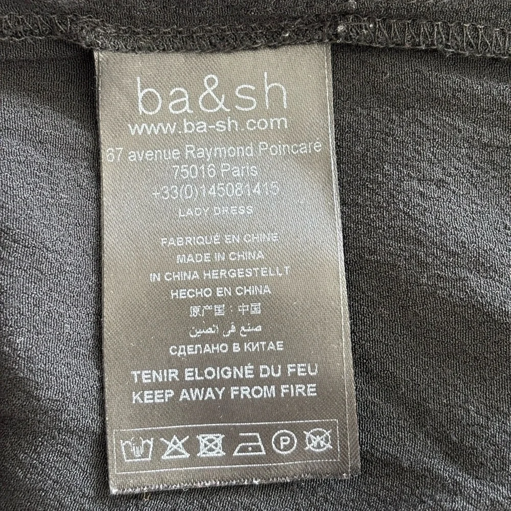 Ba&Sh Dress Alma Boho Embroidered V- Neck Mini Black S